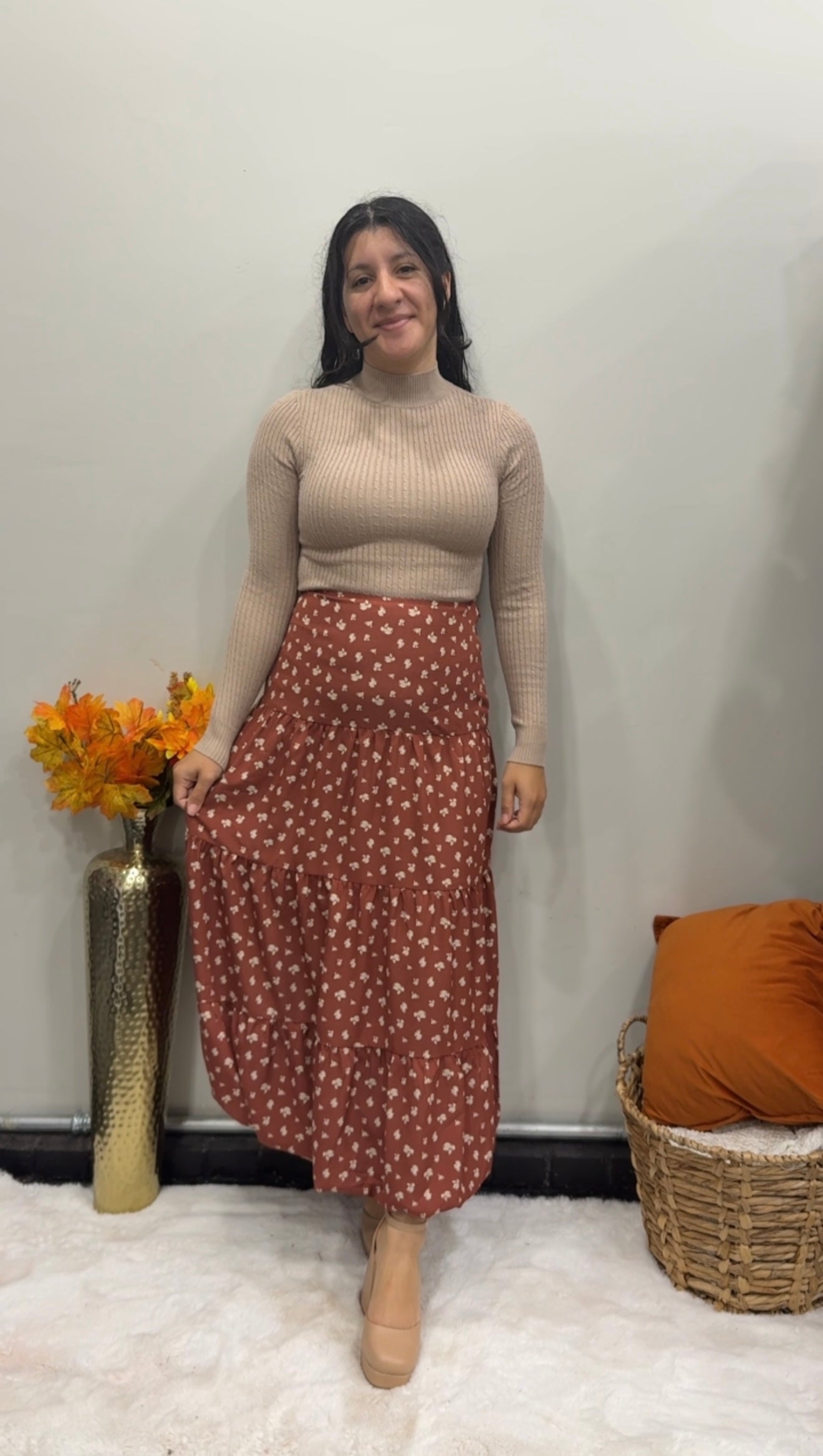 Fall Floral Bubble Skirt