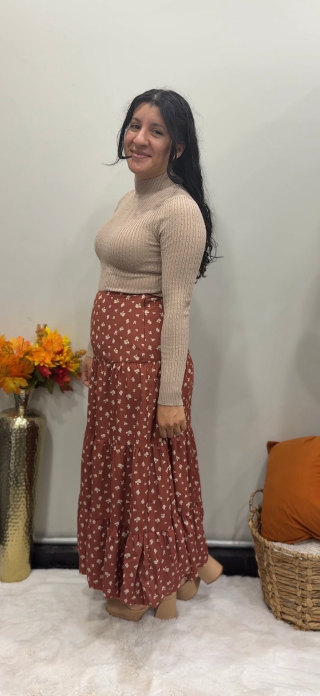 Fall Floral Bubble Skirt
