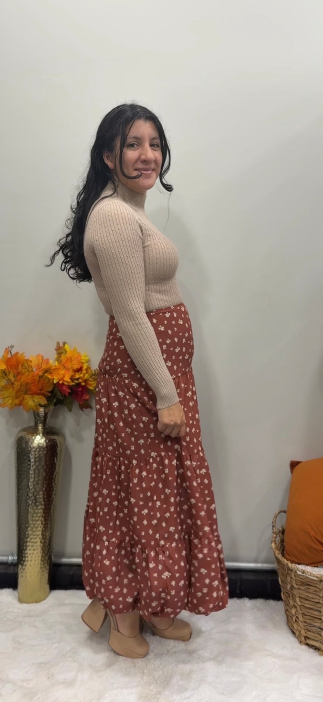 Fall Floral Bubble Skirt