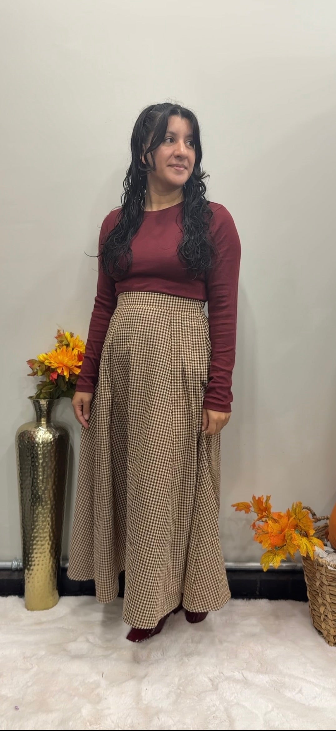 Whisper Gingham Skirt