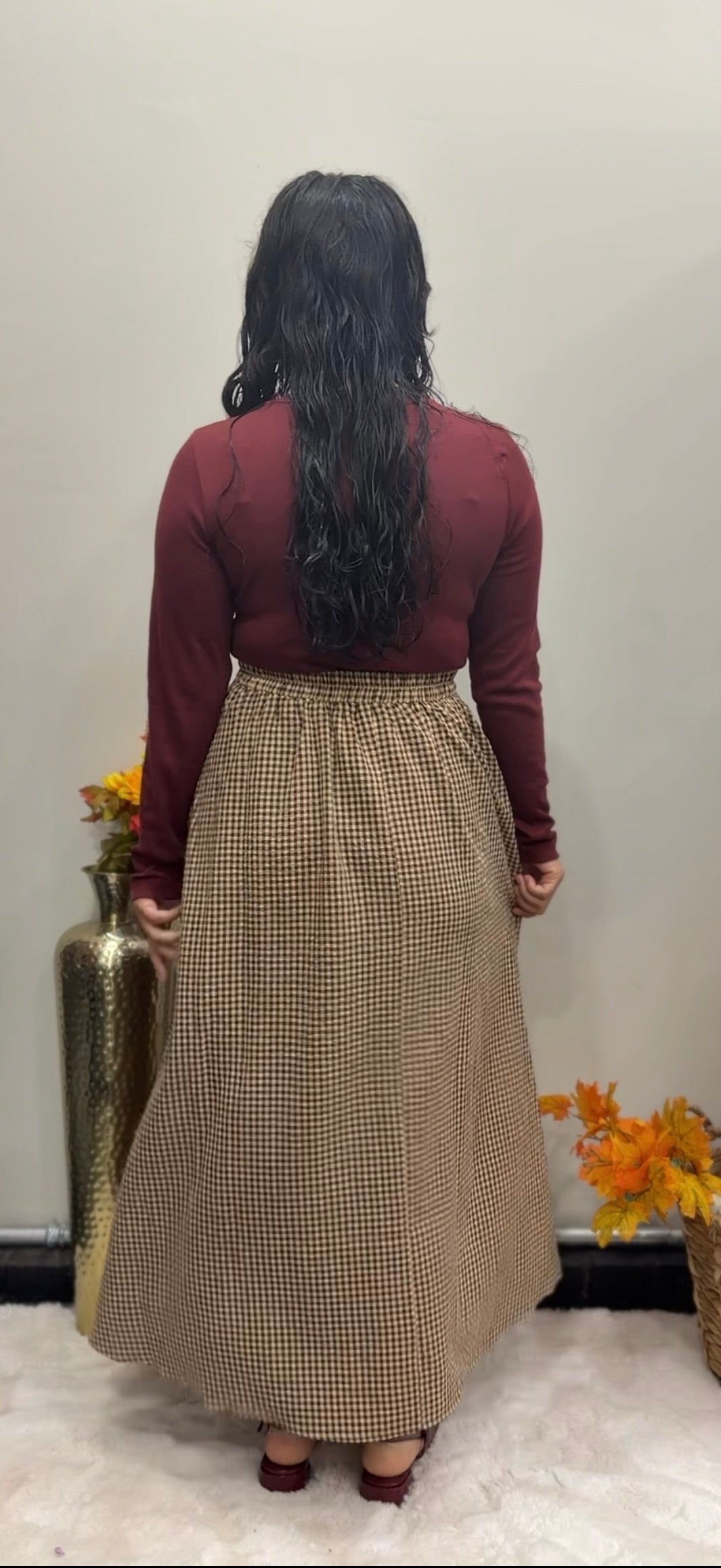Whisper Gingham Skirt