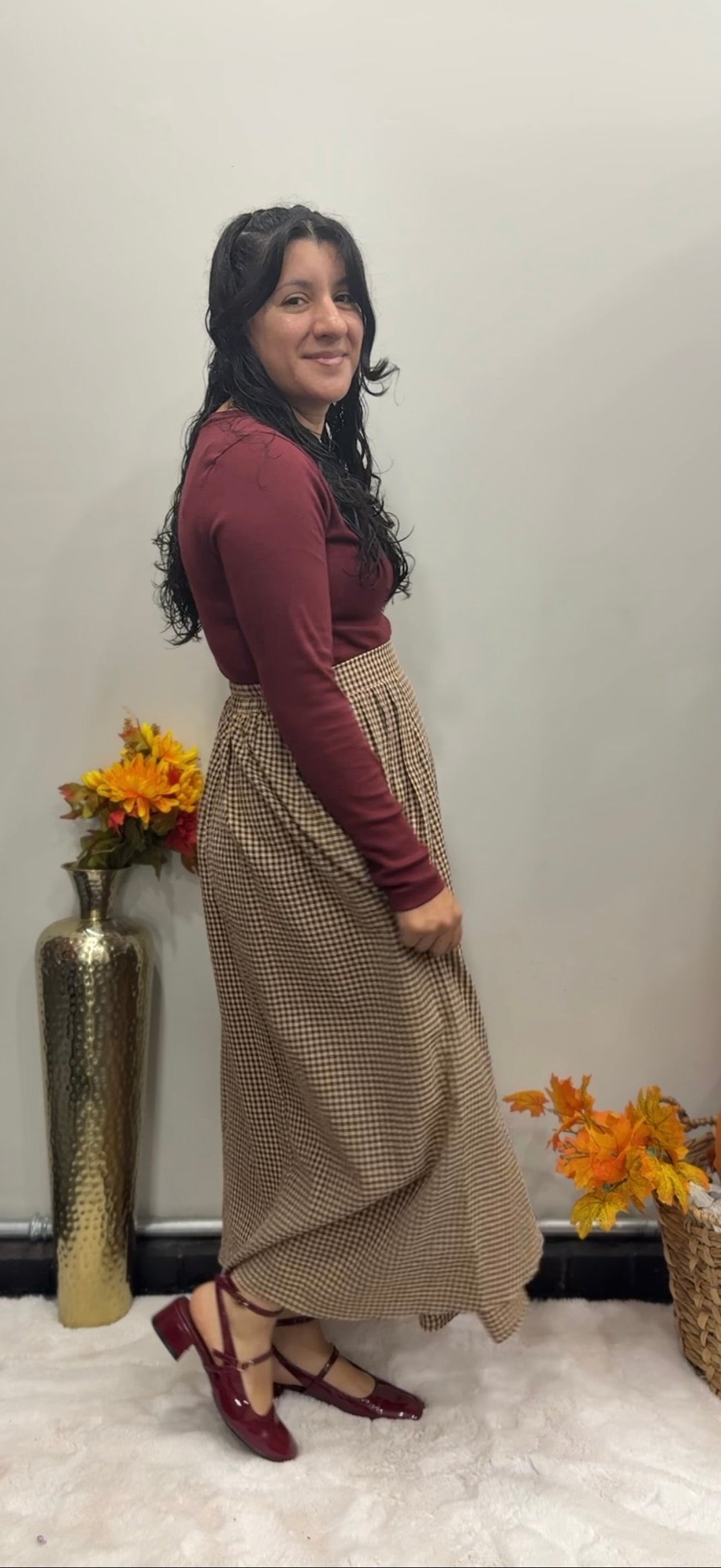 Whisper Gingham Skirt