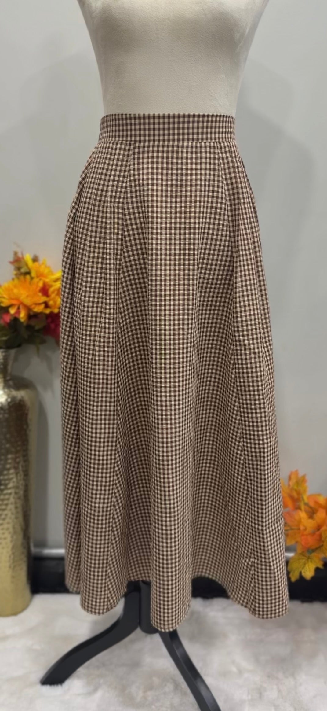 Whisper Gingham Skirt