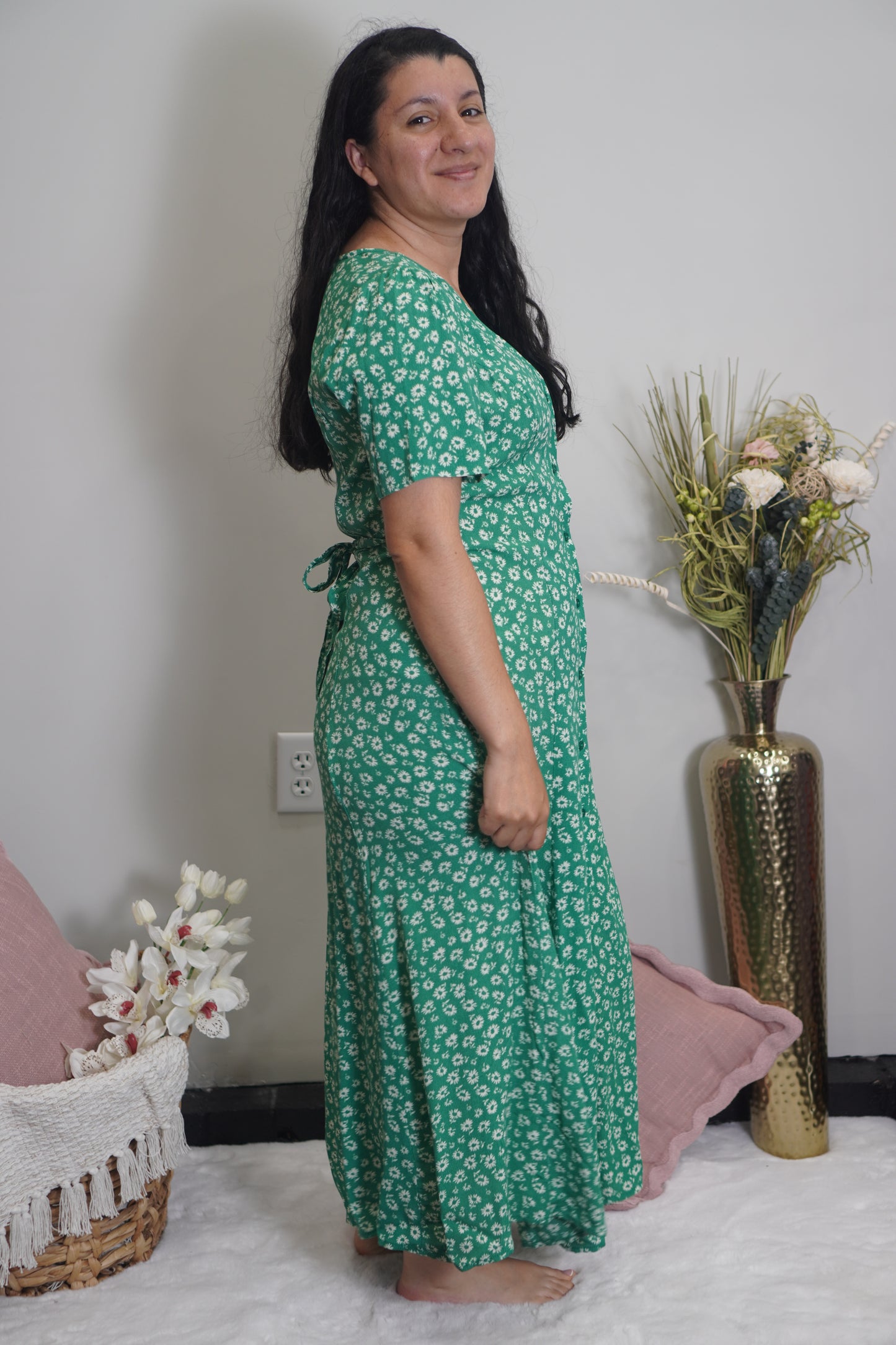 Lime Flower Dress