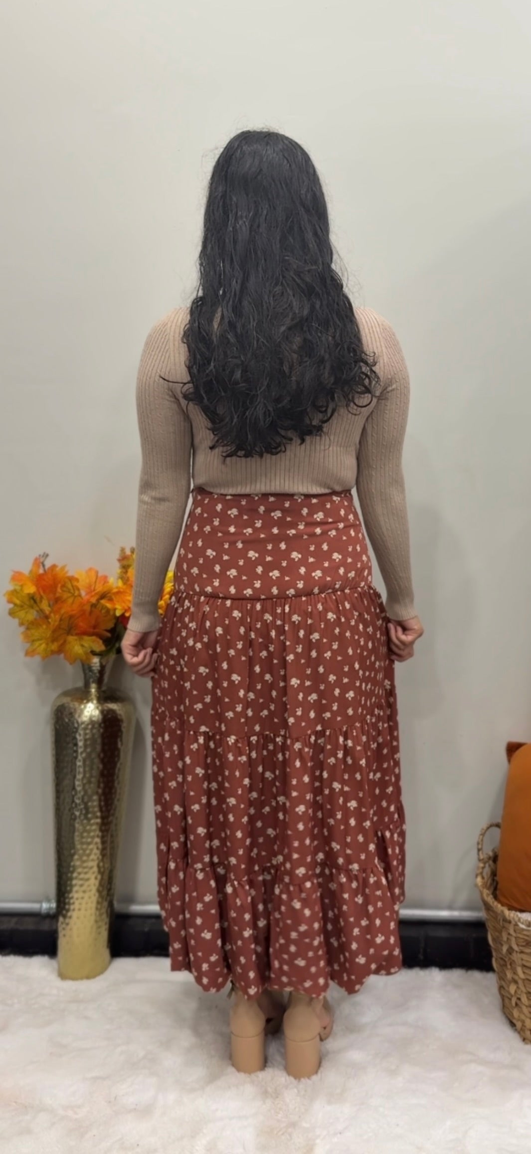 Fall Floral Bubble Skirt