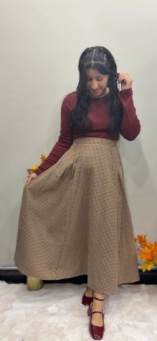 Whisper Gingham Skirt